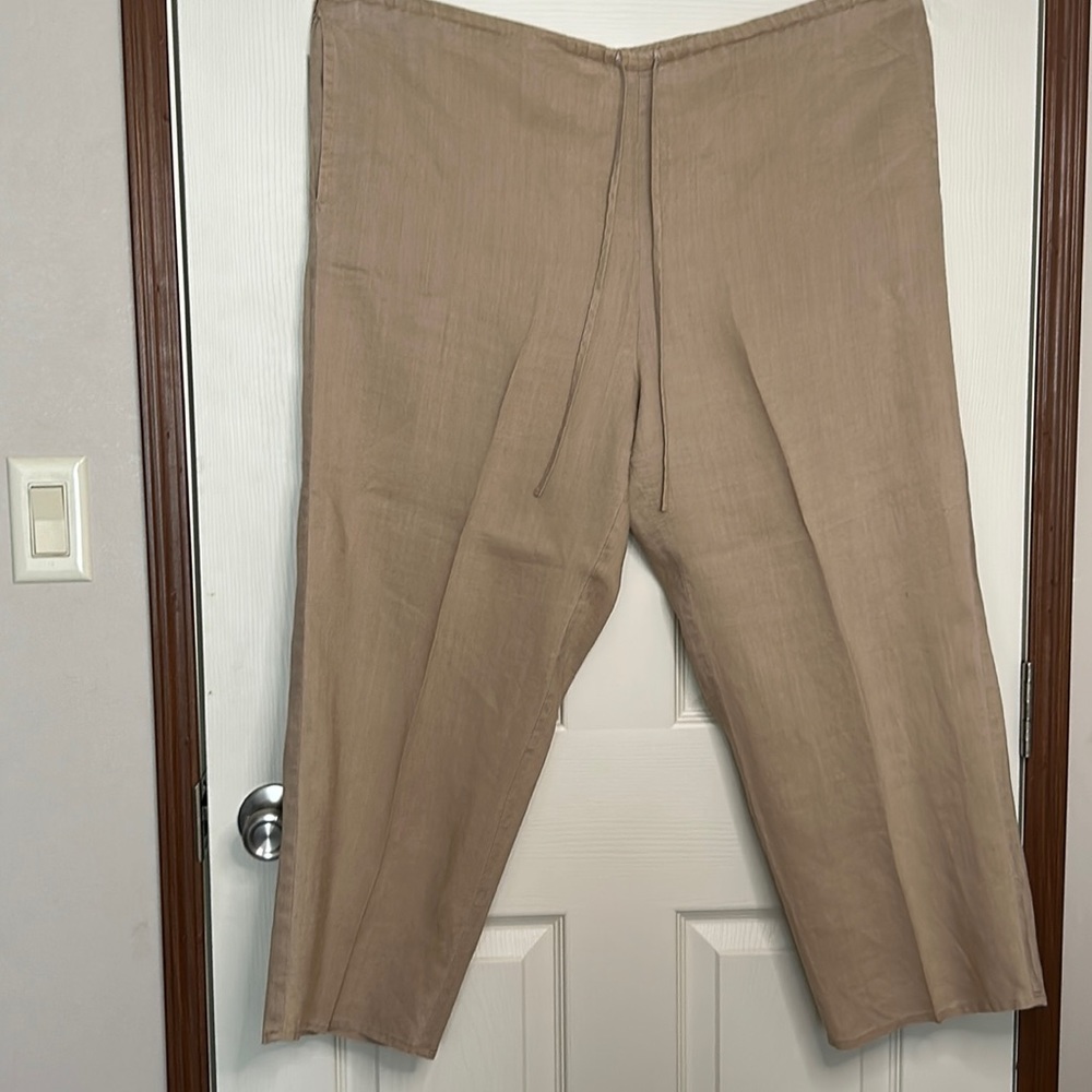 ALLISON TAYLOR | XL | 100% LINEN |BEIGE PANTS